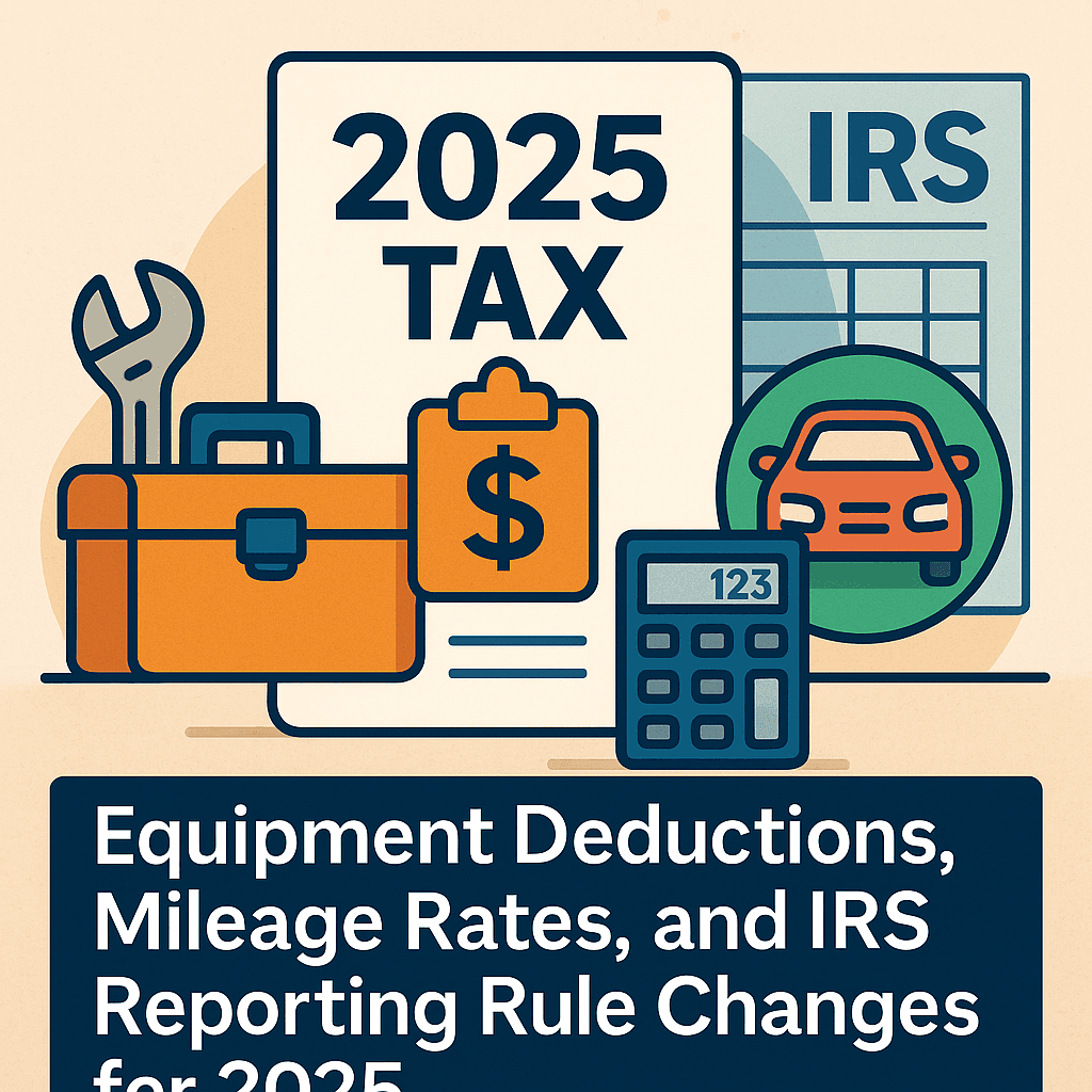 Equipment Deductions, Mileage Rates, and IRS Reporting Rule Changes for 2025